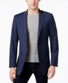 Calvin Klein Men's Slim-fit Blue/black Mini-grid Sport Coat