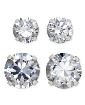 Jody Coyote Sterling Silver Earring Set, Cubic Zirconia Studs (1/4 Ct. T.w.)