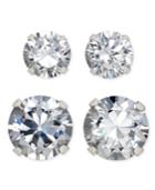 Jody Coyote Sterling Silver Earring Set, Cubic Zirconia Studs (1/4 Ct. T.w.)