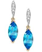 Blue Topaz (2-9/10 Ct. T.w.) And Diamond Accent Earrings In 14k Gold