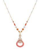 Inc International Concepts Gold-tone Pink Lucite And Crystal Hoop Pendant Necklace, Only At Macy's