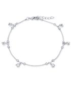 Inc International Concepts Silver-tone Crystal Charm Ankle Bracelet, Created For Macy's