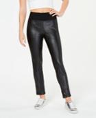 Material Girl Juniors' Textured Faux-leather Leggings, Created For Macy's