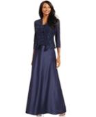 Alex Evenings Petite Sequin-lace Satin Gown And Jacket