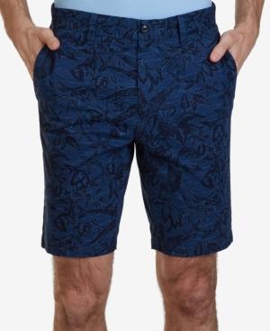 Nautica Men's Slim-fit 9.5 Inseam Tonal Leaf Print Shorts