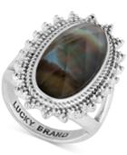 Lucky Brand Silver-tone Mother-of-pearl-look Statement Ring