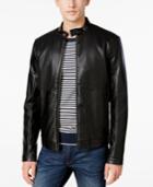 Calvin Klein Men's Perforated Faux-leather Moto Jacket