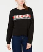 Rebellious One Juniors' Break Rules Cropped Graphic Sweatshirt
