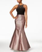 Xscape Embellished Open-back Mermaid Gown