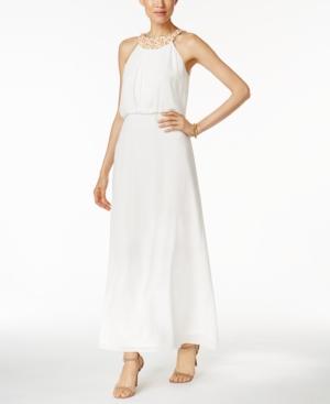 Nine West Chiffon Embellished Maxi Dress