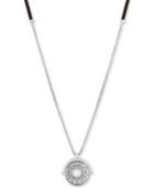Lucky Brand Silver-tone Stone & Imitation Mother-of-pearl Leather Reversible 31 Pendant Necklace