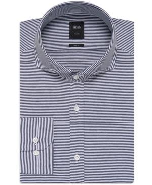Boss Men's Black Tailored Striped Dress Shirt