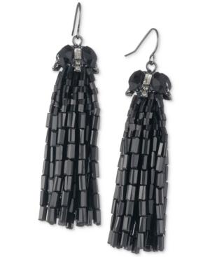 Carolee Hematite-tone Tassel Drop Earrings