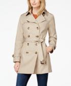 Jones New York Water-resistant Double-breasted Belted Trench Coat