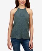Lucky Brand Embroidered Scalloped-hem Top