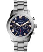 Fossil Men's Chronograph Pilot 54 Stainless Steel Bracelet Watch 44mm Fs5203