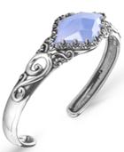 Carolyn Pollack Blue Lace Agate (16x30mm) Cuff Bracelet In Sterling Silver