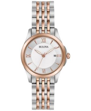 Bulova Women's Dress Two-tone Stainless Steel Bracelet Watch 27mm 98m125