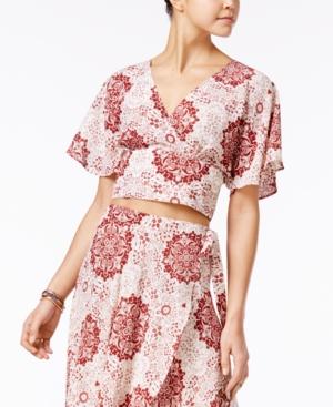 American Rag Printed Surplice Crop Top, Only At Macy's