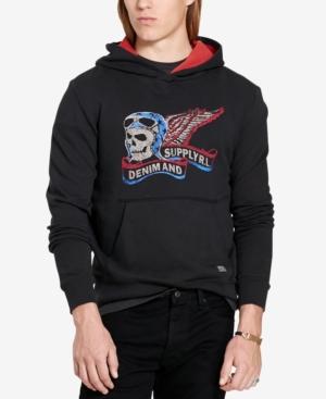 Denim & Supply Ralph Lauren Men's Biker Skull French Terry Logo Hoodie