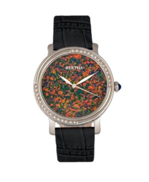 Bertha Quartz Courtney Collection Black Leather Watch 37mm