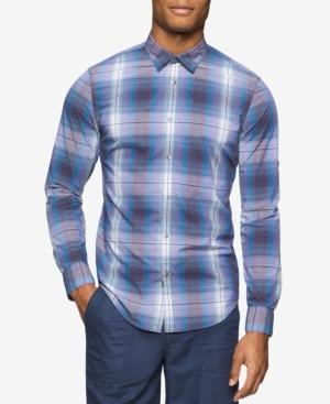 Calvin Klein Jeans Men's Road Map Plaid Long-sleeve Shirt