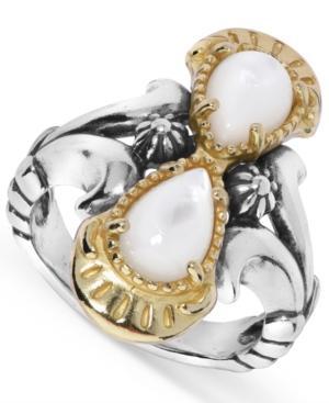 American West White Mother Of Pearl Ring In Sterling Silver