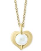Effy Kidz Children's Cultured Freshwater Pearl (5mm) Heart 16 Pendant Necklace In 14k Gold
