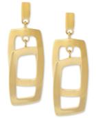 Kenneth Cole New York Earrings, Gold-tone Rectangle Link Drop Earrings