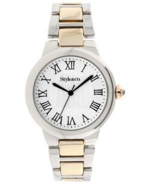 Style & Co. Women's Two-tone Bracelet Watch 35mm Sy009sg, Only At Macy's