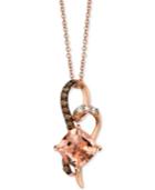 Le Vian Chocolatier Peach Morganite (5/8 Ct. T.w.) & Diamond (1/8 Ct. T.w.) Pendant Necklace In 14k Rose Gold