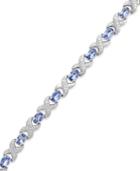 Tanzanite (7 Ct. T.w.) And Diamond Accent Xo Bracelet In Sterling Silver, Created For Macy's