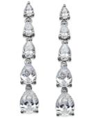 Arabella Swarovski Zirconia Graduated Linear Earrings In Sterling Silver (8 Ct. T.w.)