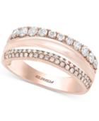 Pave Rose By Effy Double Row Ring (5/8 Ct. T.w.) In 14k Rose Gold