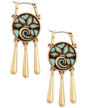 Lucky Brand Gold-tone Mosaic Drop Earrings