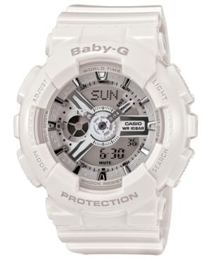 Baby-g Watch, Women's Analog-digital White Resin Strap 43x46mm Ba110-7a3