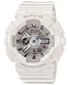 Baby-g Watch, Women's Analog-digital White Resin Strap 43x46mm Ba110-7a3