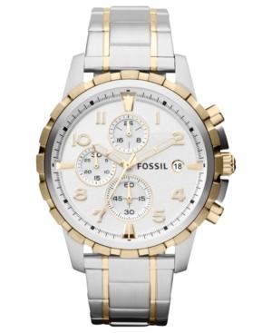 Fossil Watch, Men's Chronograph Dean Two-tone Stainless Steel Bracelet 45mm Fs4795