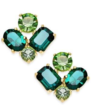 Kate Spade New York Gold-tone Green Crystal Cluster Earrings