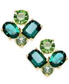 Kate Spade New York Gold-tone Green Crystal Cluster Earrings