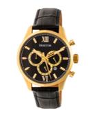 Heritor Automatic Benedict Gold & Black Leather Watches 40mm