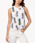 Pretty Rebellious Juniors' Pineapple Graphic Cropped Tank Top
