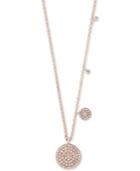 Effy Diamond Pave Disc 18 Pendant Necklace (1/4 Ct. T.w.) In 14k Rose Gold