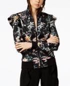 Bar Iii Ruffled Floral-print Jacket, Created For Macy's