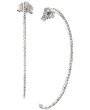 Wrapped Diamond Half-hoop Earrings (1/3 Ct. T.w.) In 10k White Gold