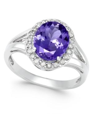 Tanzanite (2-1/2 Ct. T.w.) And Diamond (1/5 Ct. T.w.) Ring In 14k White Gold