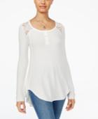 American Rag Lace Contrast Henley, Only At Macy's