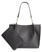 Calvin Klein Large Reversible Pebble Tote With Pouch