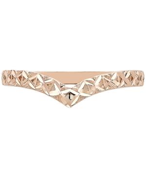 Patterned Chevron Band In 10k Rose Gold