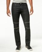 Calvin Klein Ck One Men's Slim-fit Black-wash Multi-zipper Jeans